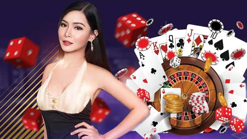 Visual permainan live casino dan slot online di vip4dp dengan tema neon merah